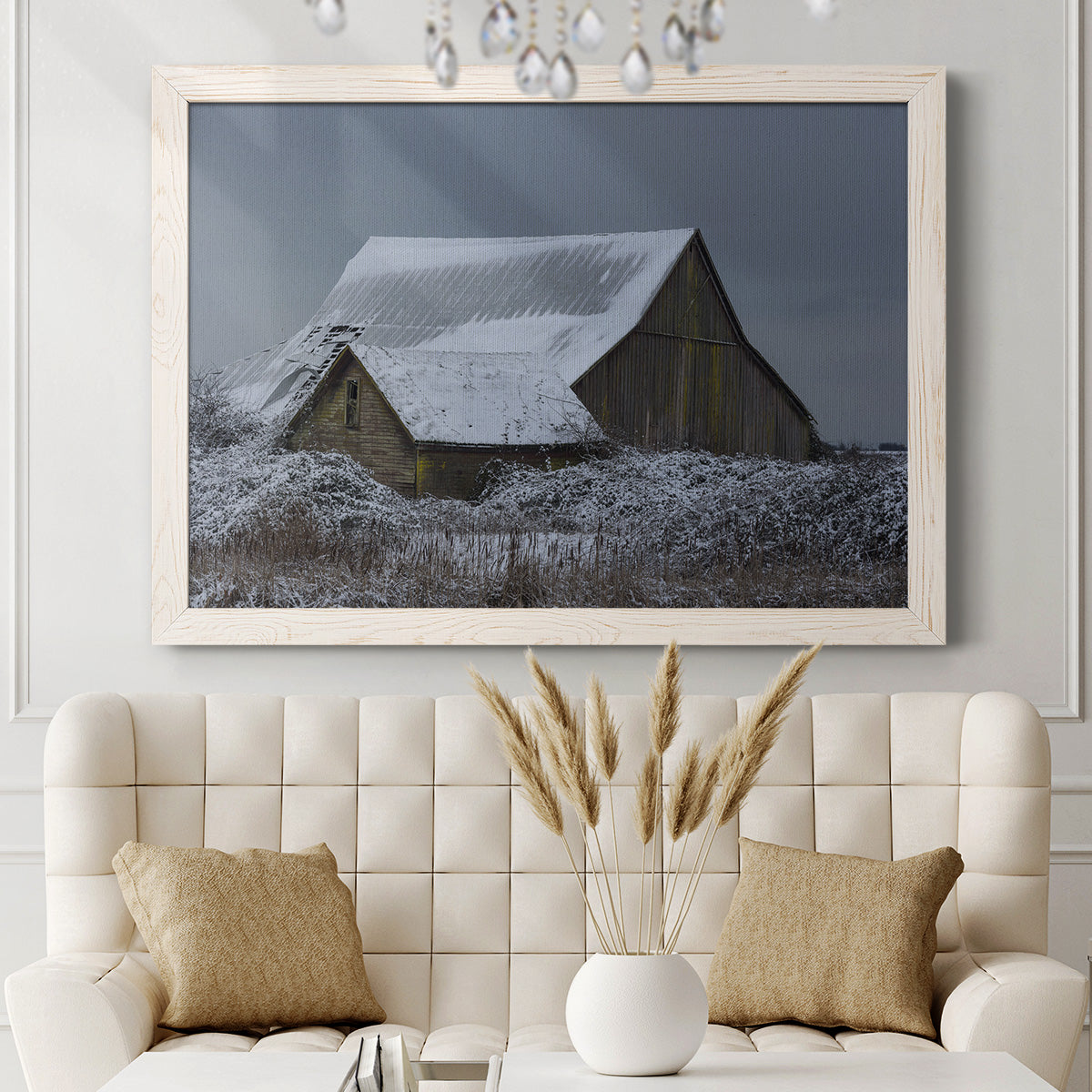 Winter Barn-Premium Framed Canvas - Ready to Hang