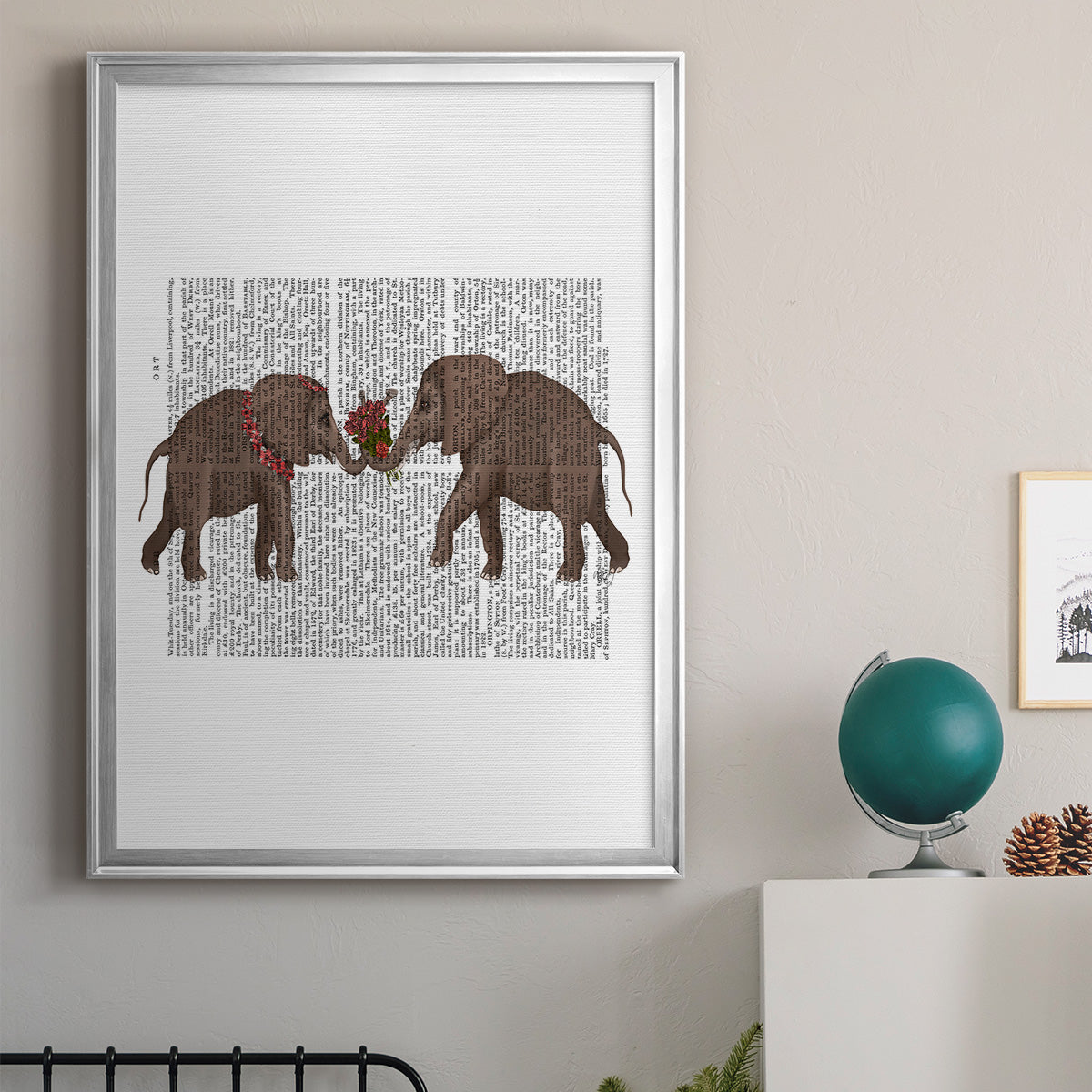 Elephant Bouquet, Landscape Premium Framed Print - Ready to Hang