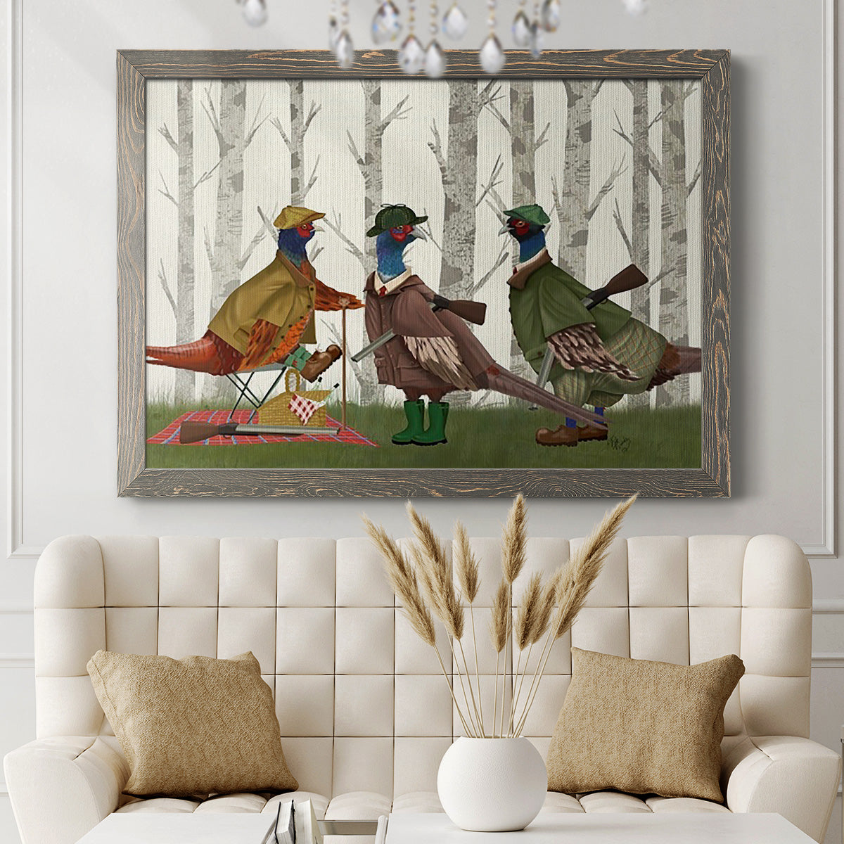 Pheasant Shooting Party Group 1-Premium Framed Canvas - Ready to Hang