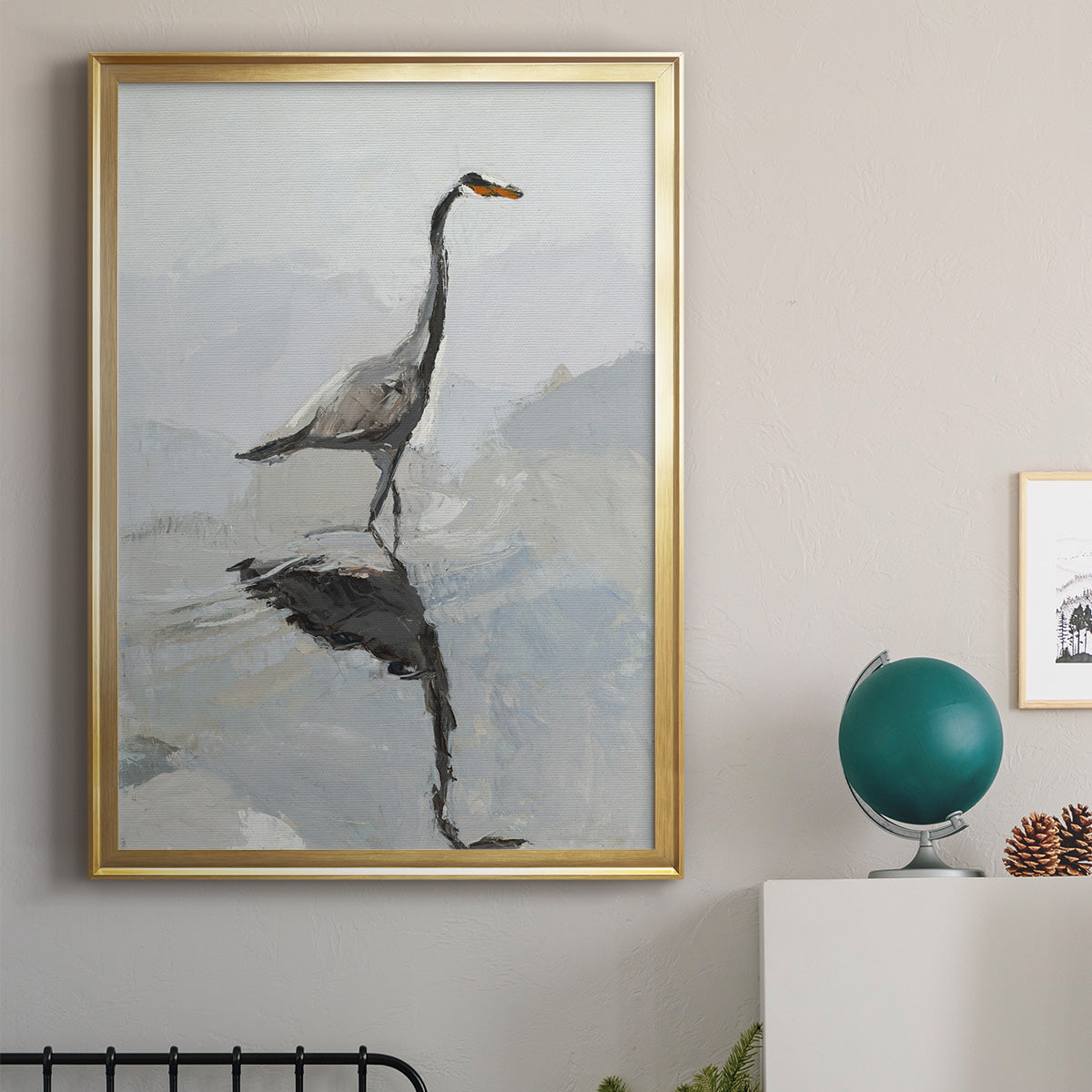 Heron Premium Framed Print - Ready to Hang