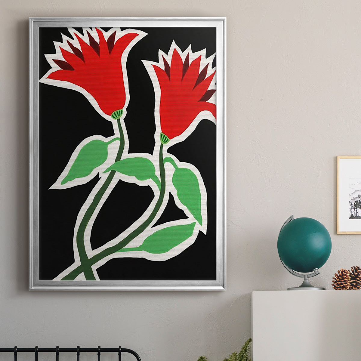 Pop Flowers VI Premium Framed Print - Ready to Hang