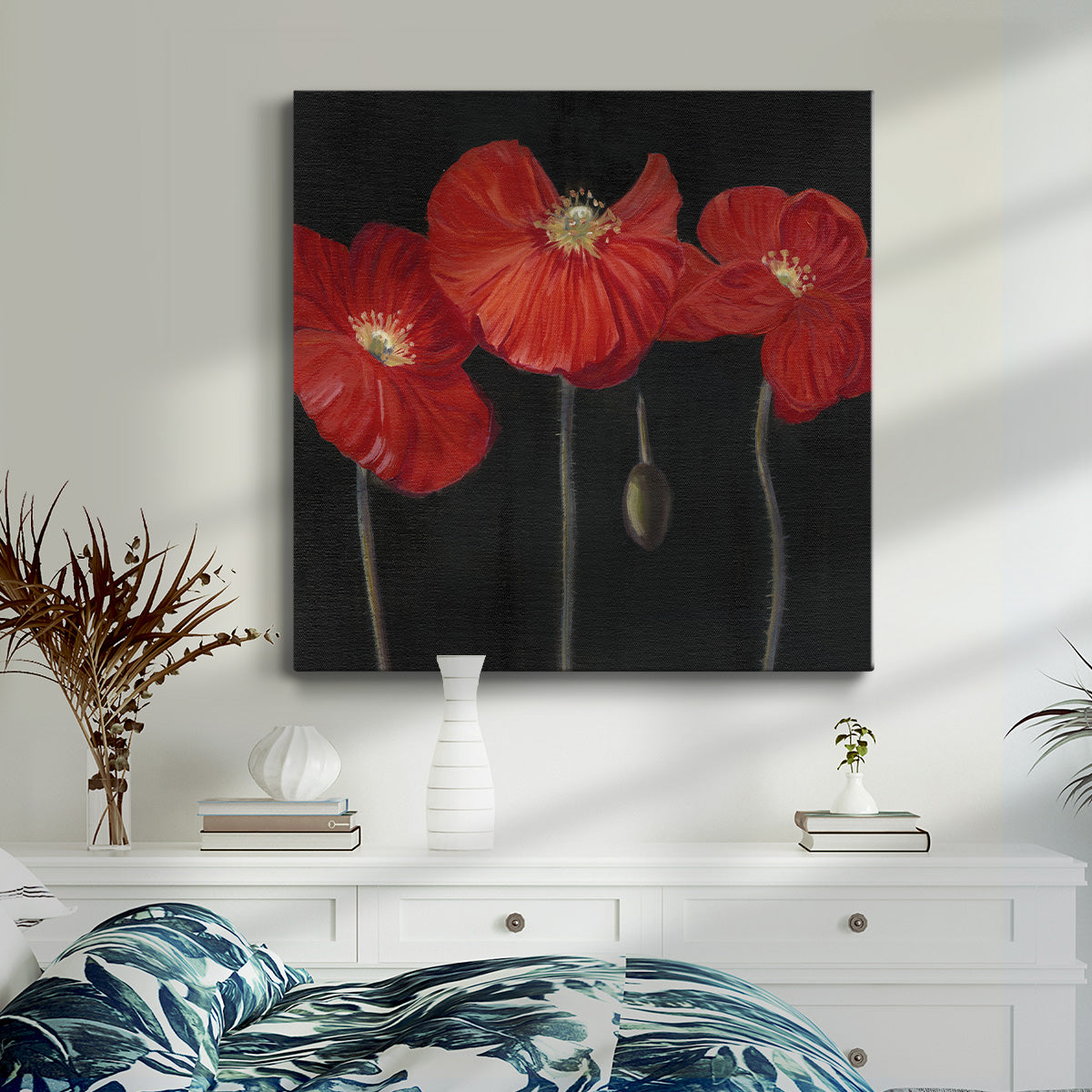 Poppy Trio I-Premium Gallery Wrapped Canvas - Ready to Hang