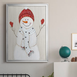 Festive Snowman III Premium Framed Print - Ready to Hang