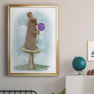 Rabbit and Agapanthus Premium Framed Print - Ready to Hang