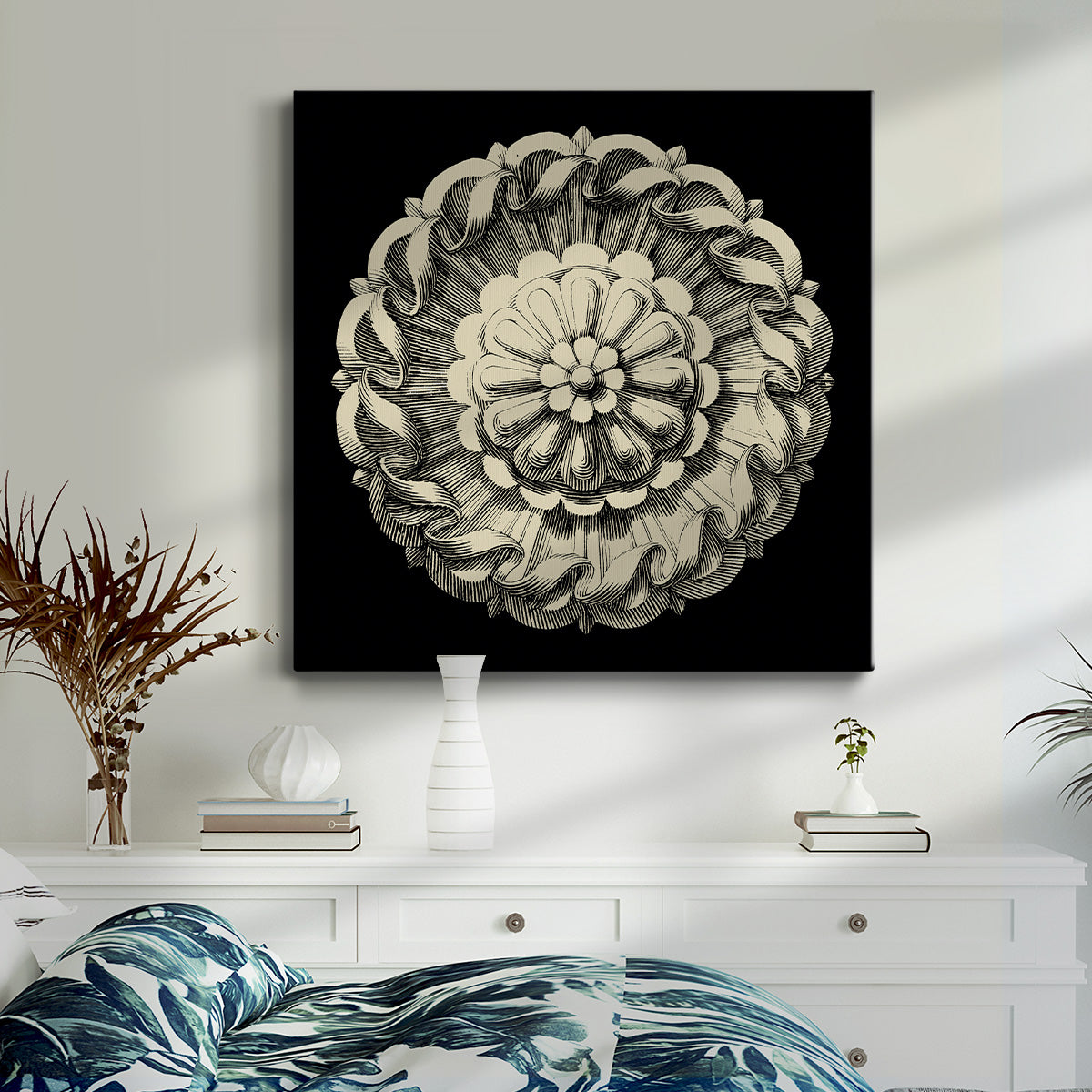 Black and Tan Rosette IV-Premium Gallery Wrapped Canvas - Ready to Hang
