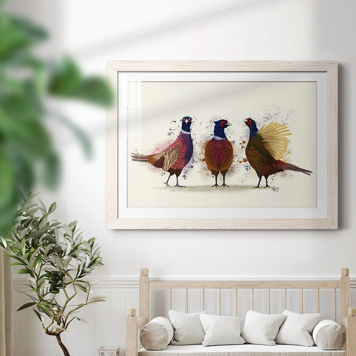 Pheasant Trio-Premium Framed Print - Ready to Hang