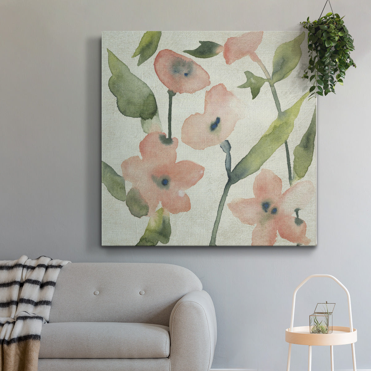 Blush Pink Blooms I-Premium Gallery Wrapped Canvas - Ready to Hang