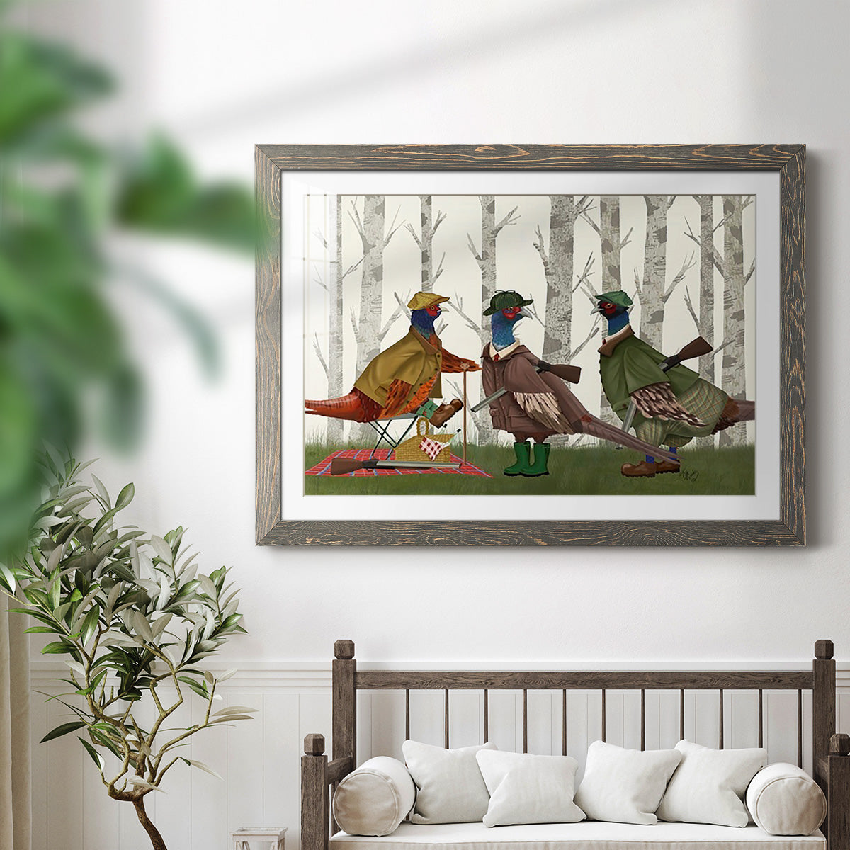 Pheasant Shooting Party Group 1-Premium Framed Print - Ready to Hang