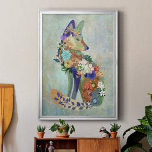 Fantastic Florals Fox, Sitting Premium Framed Print - Ready to Hang