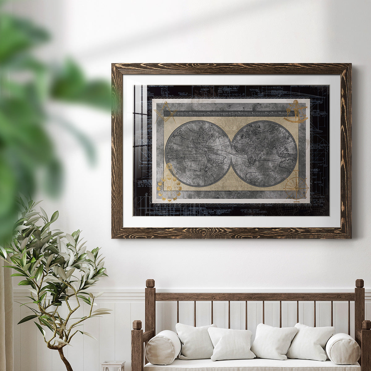 Night World Blueprint-Premium Framed Print - Ready to Hang