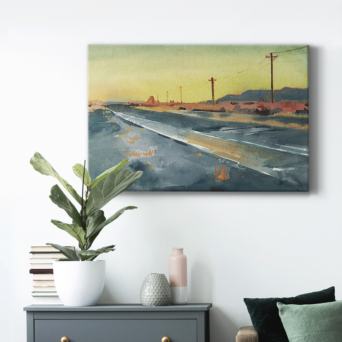 Deserted Highway I Premium Gallery Wrapped Canvas - Ready to Hang