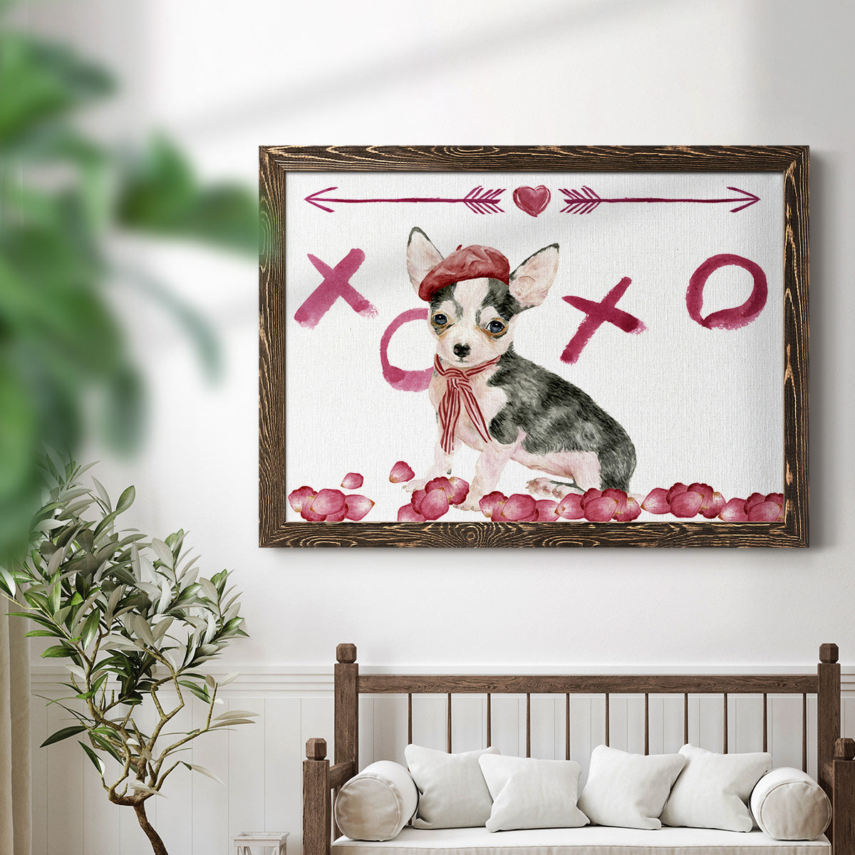 Puppy Valentine Collection A-Premium Framed Canvas - Ready to Hang