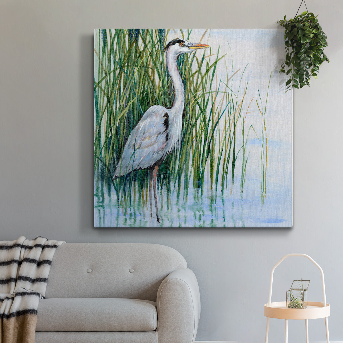 Heron in the Marsh I-Premium Gallery Wrapped Canvas - Ready to Hang