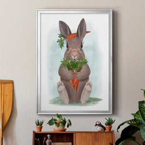 Rabbit Carrot Hug Premium Framed Print - Ready to Hang