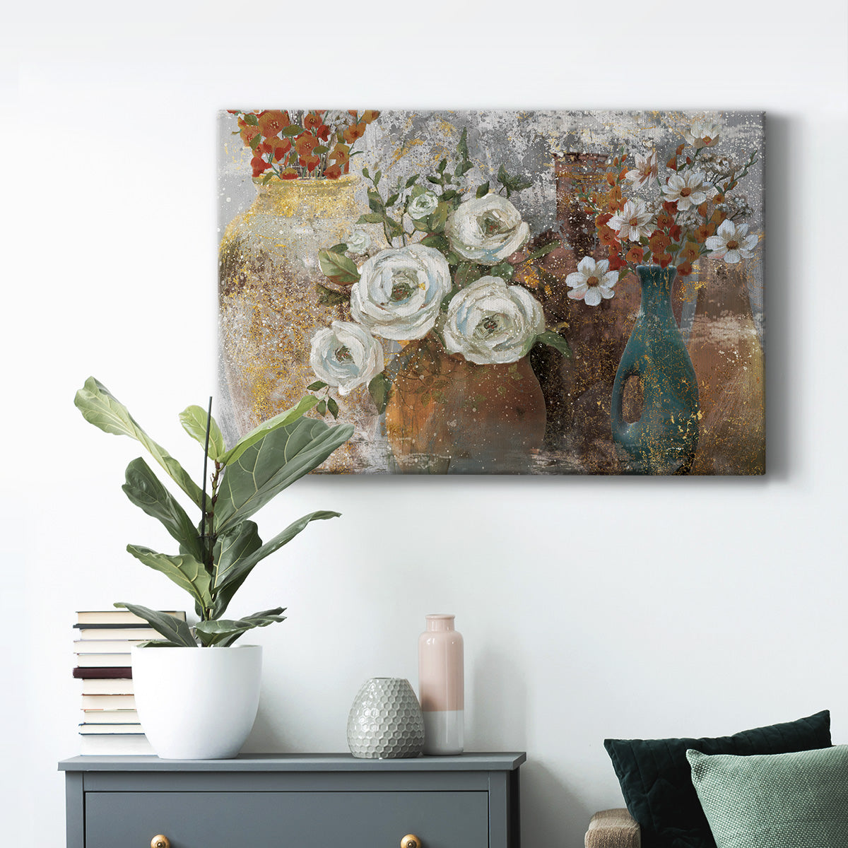 Vessels and Blooms Spice Premium Gallery Wrapped Canvas - Ready to Hang