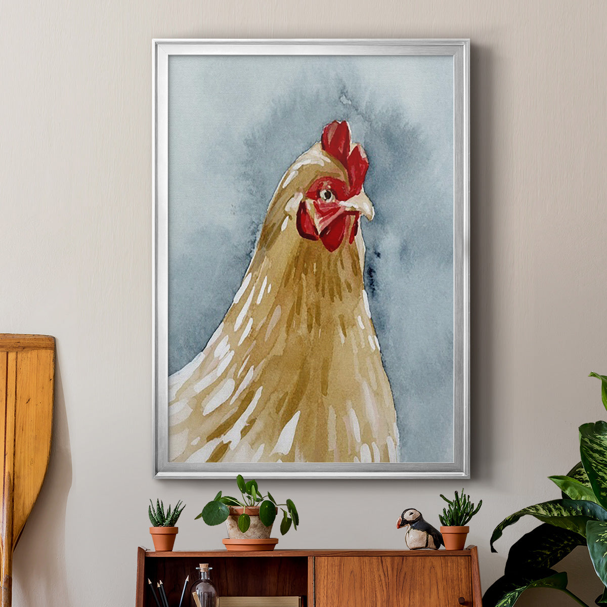 Chicken Portrait II Premium Framed Print - Ready to Hang