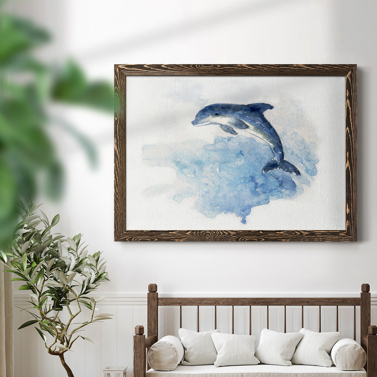 Wave Jumping-Premium Framed Canvas - Ready to Hang