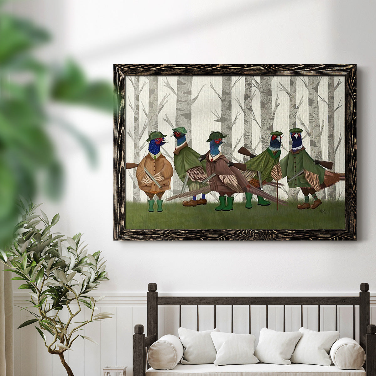 Pheasant Shooting Party Group 3-Premium Framed Canvas - Ready to Hang