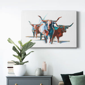 Modern Longhorns I Premium Gallery Wrapped Canvas - Ready to Hang