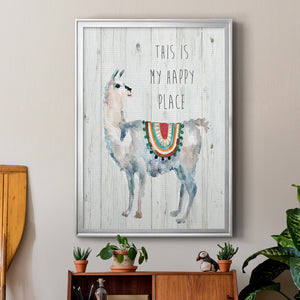 Llama Happy Place Premium Framed Print - Ready to Hang