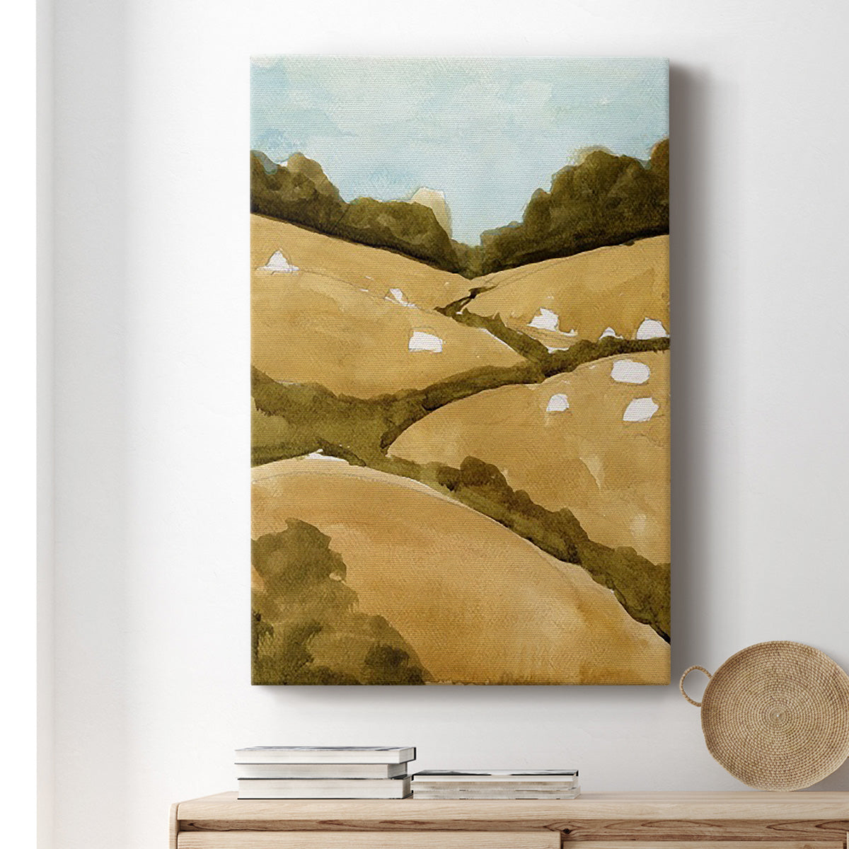 Scattered Sheep I Premium Gallery Wrapped Canvas - Ready to Hang
