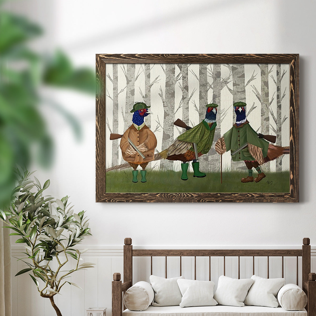 Pheasant Shooting Party Group 2-Premium Framed Canvas - Ready to Hang