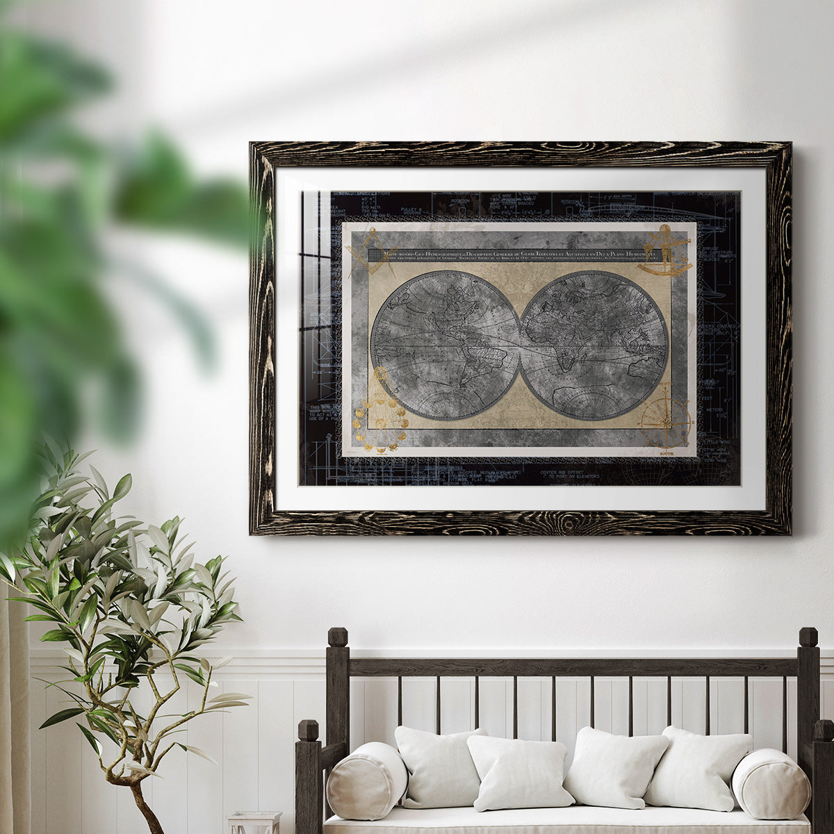 Night World Blueprint-Premium Framed Print - Ready to Hang