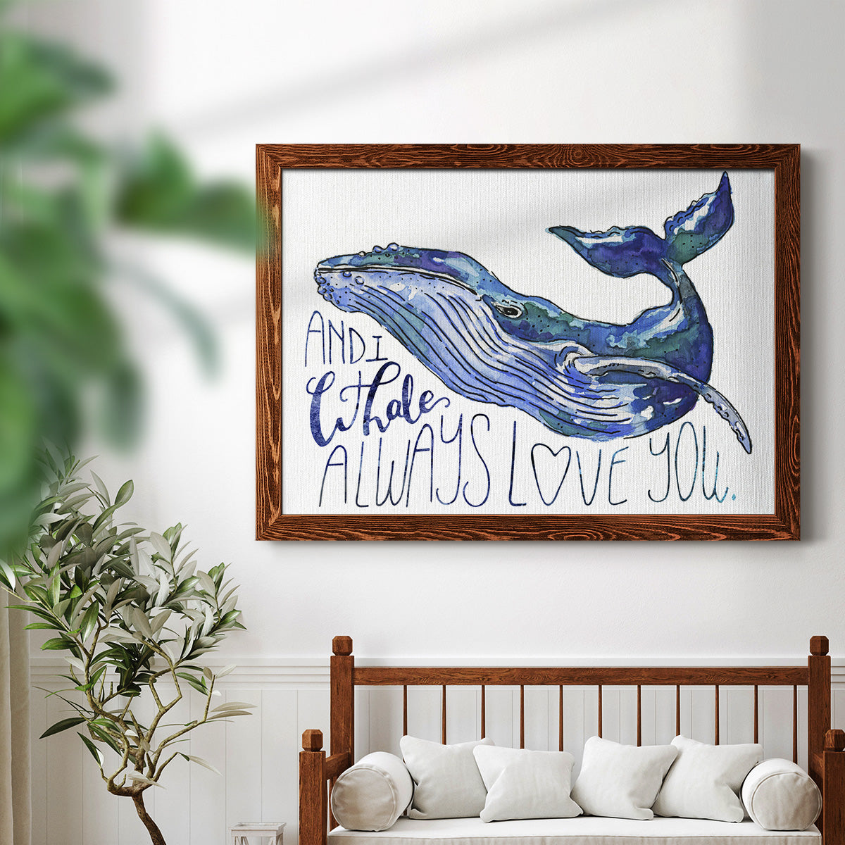 Whale Love I-Premium Framed Canvas - Ready to Hang