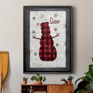 Checkered Snowman I Premium Framed Print - Ready to Hang