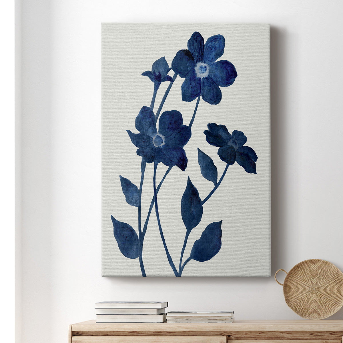 Indigo Bloom II Premium Gallery Wrapped Canvas - Ready to Hang