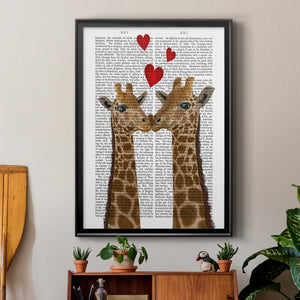 Giraffe Love Premium Framed Print - Ready to Hang