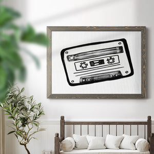 Cassette Sketch-Premium Framed Canvas - Ready to Hang