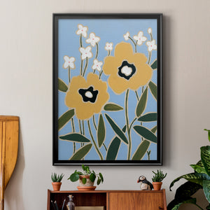 Woodblock Floral II Premium Framed Print - Ready to Hang