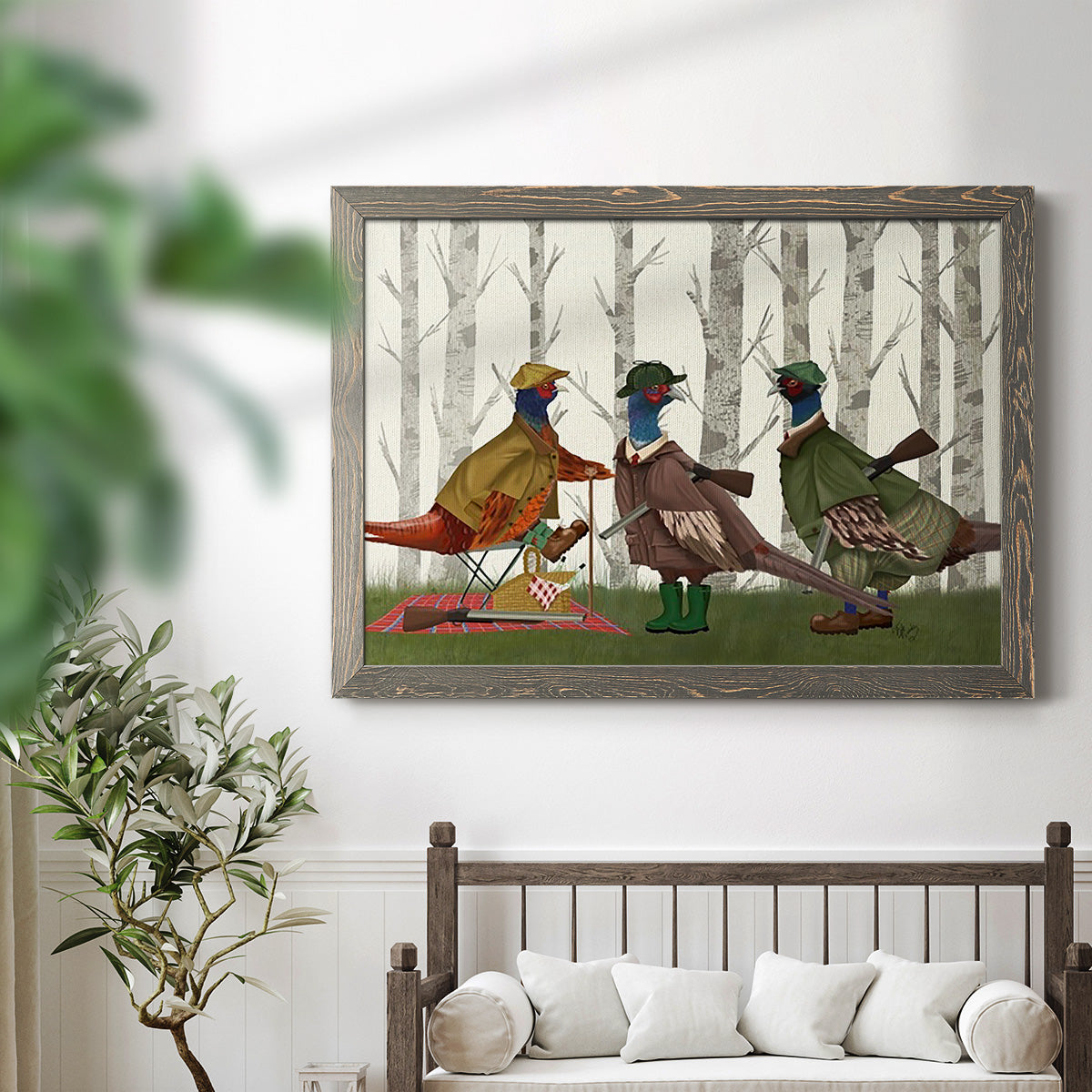 Pheasant Shooting Party Group 1-Premium Framed Canvas - Ready to Hang