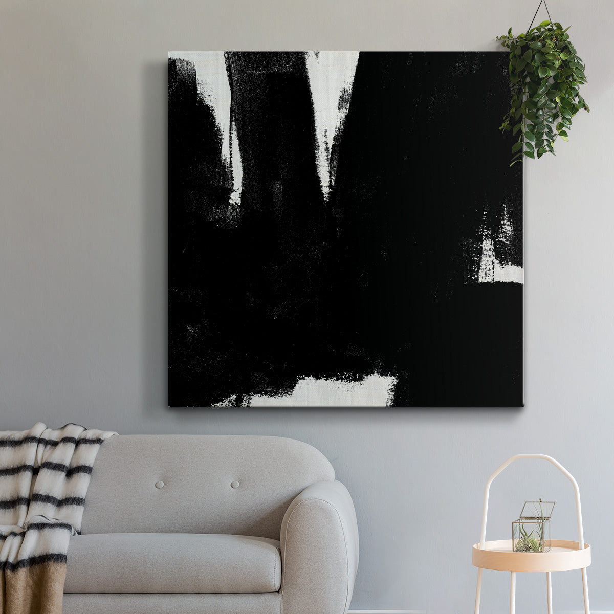 Block Brushwork I-Premium Gallery Wrapped Canvas - Ready to Hang