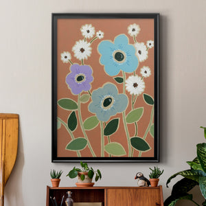 Woodblock Floral IV Premium Framed Print - Ready to Hang