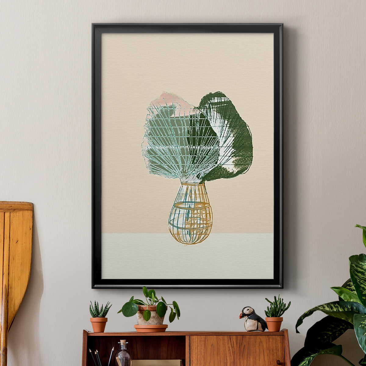 Woven Tropical Leaf II Premium Framed Print - Ready to Hang