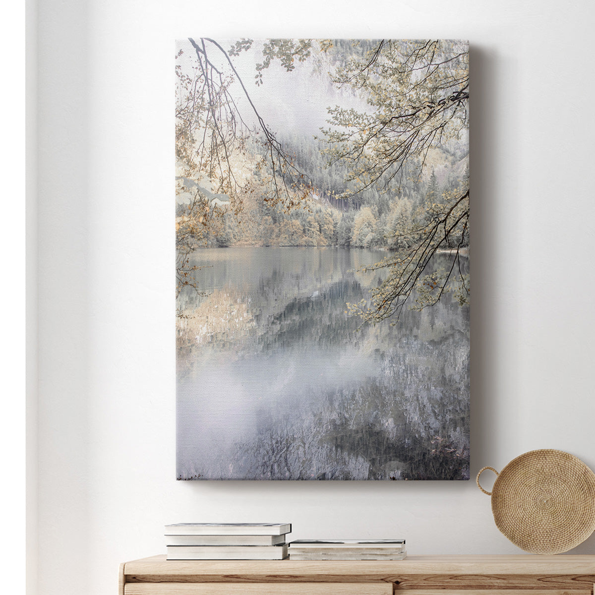 Misty Lake Premium Gallery Wrapped Canvas - Ready to Hang