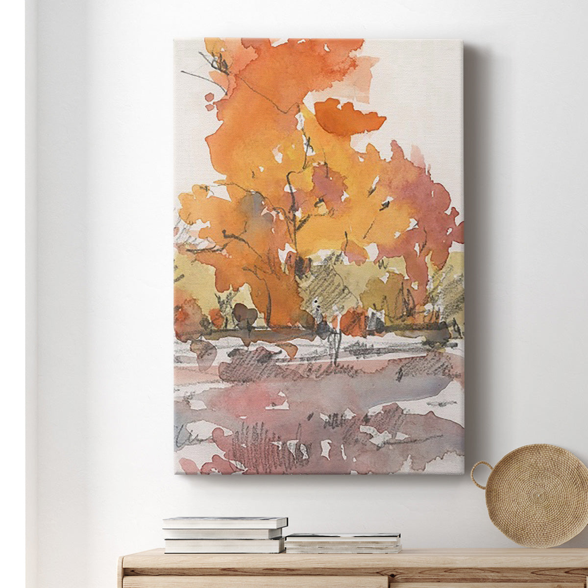 Watercolor Treeline Sketch II Premium Gallery Wrapped Canvas - Ready to Hang