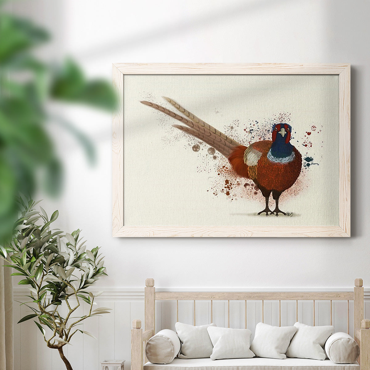 Pheasant Splash 7-Premium Framed Canvas - Ready to Hang