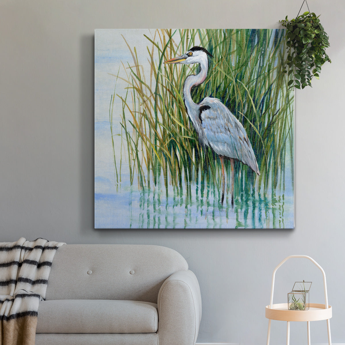 Heron in the Marsh II-Premium Gallery Wrapped Canvas - Ready to Hang