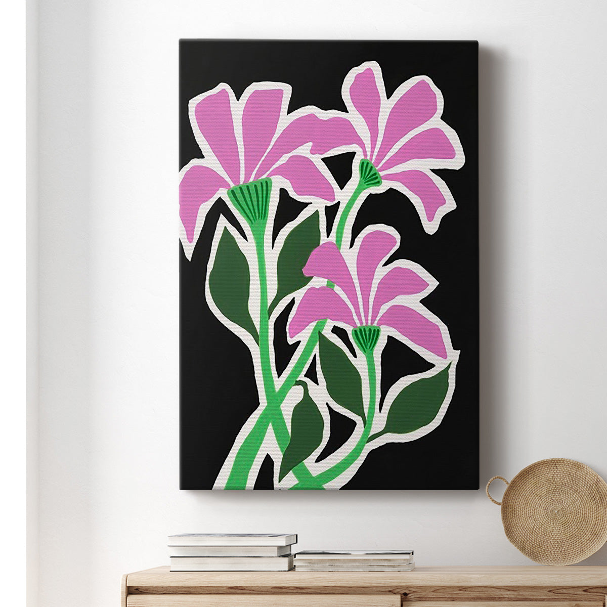 Pop Flowers V Premium Gallery Wrapped Canvas - Ready to Hang