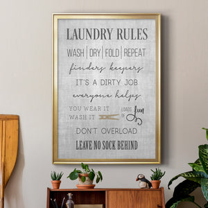 Neutral Laundry Rules Premium Framed Print - Ready to Hang