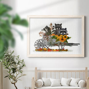 Raccoon Wheelbarrow-Premium Framed Canvas - Ready to Hang