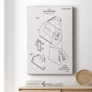 Toilet Paper Patent II Premium Gallery Wrapped Canvas - Ready to Hang