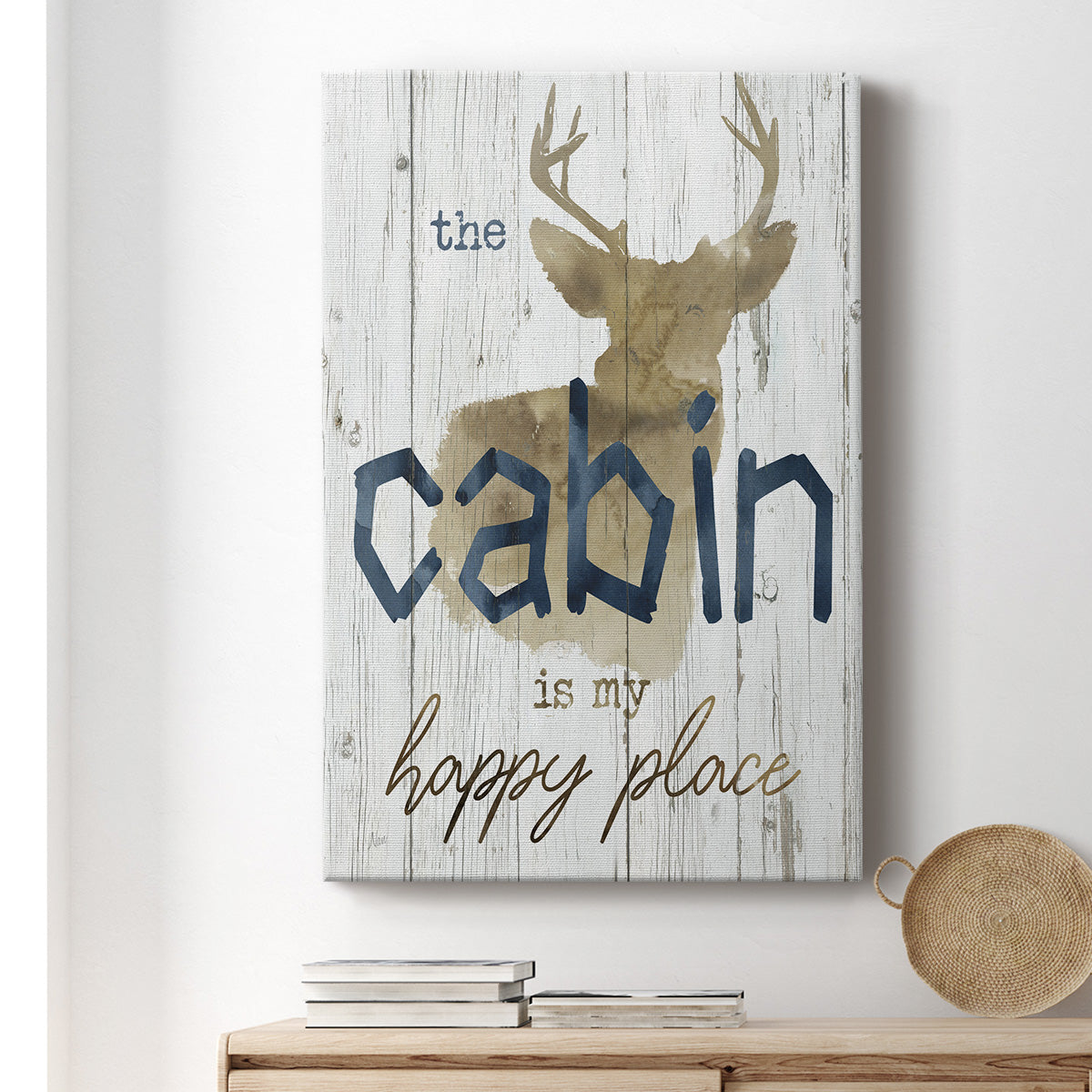 Happy Place Cabin Premium Gallery Wrapped Canvas - Ready to Hang