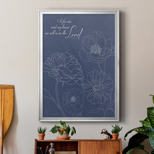 Serve the Lord Floral Sketch Premium Framed Print - Ready to Hang