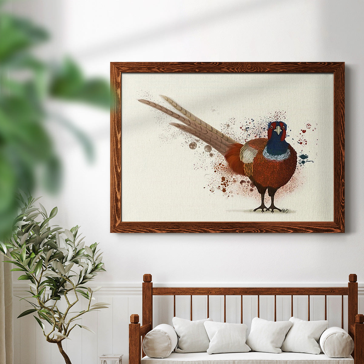 Pheasant Splash 7-Premium Framed Canvas - Ready to Hang