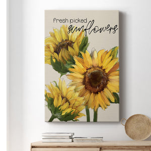 Fresh Picked Sunflowers Premium Gallery Wrapped Canvas - Ready to Hang