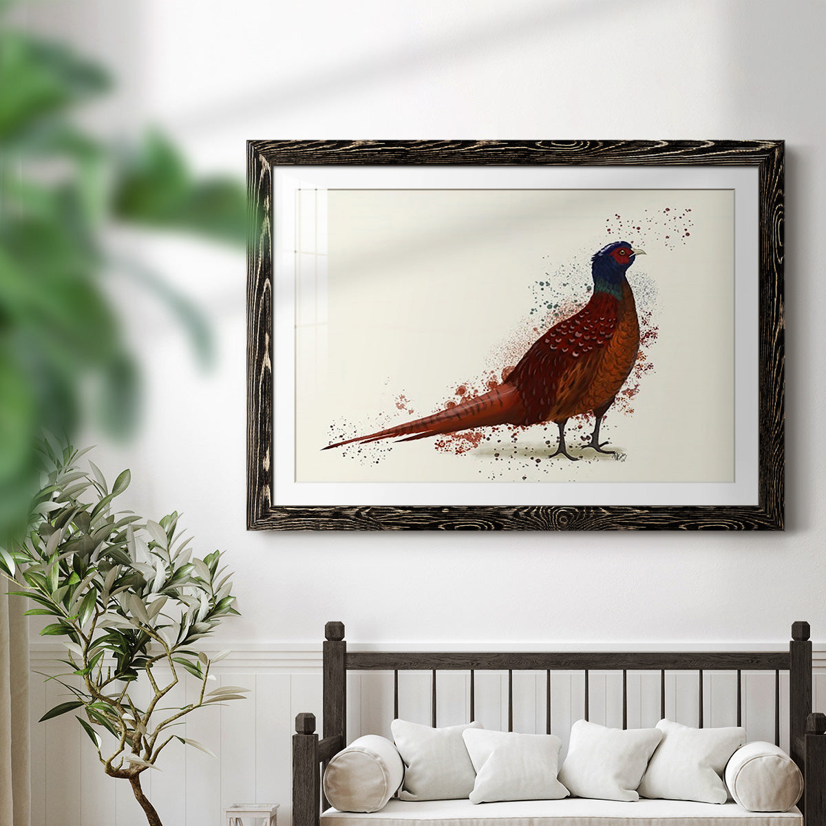 Pheasant Splash 4-Premium Framed Print - Ready to Hang